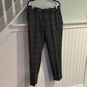 Banana Republic Dark Gray Patterned Dress Pants